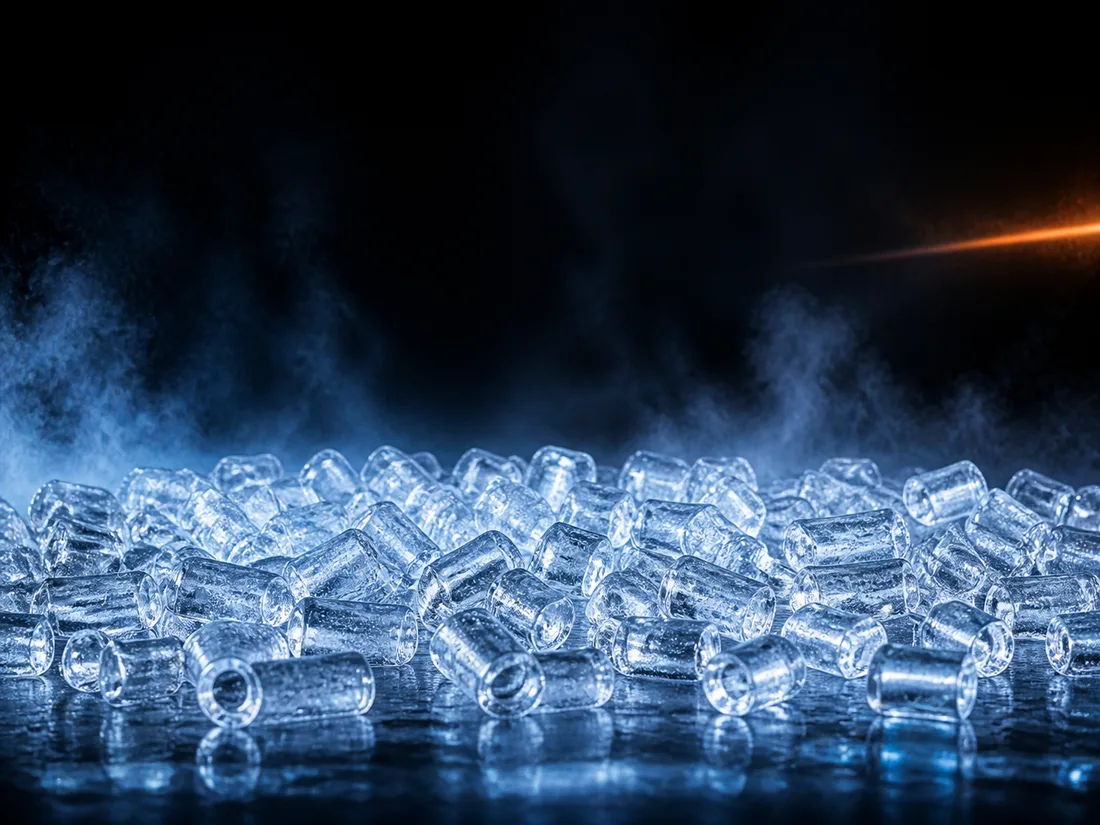 Composición ilustrativa de hielo en tubo para la presentación de 15 kg