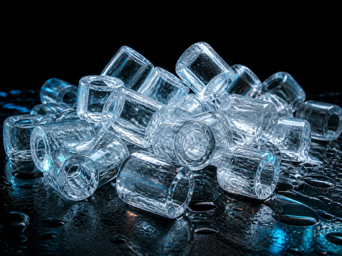 Detalle ilustrativo de hielo en tubo